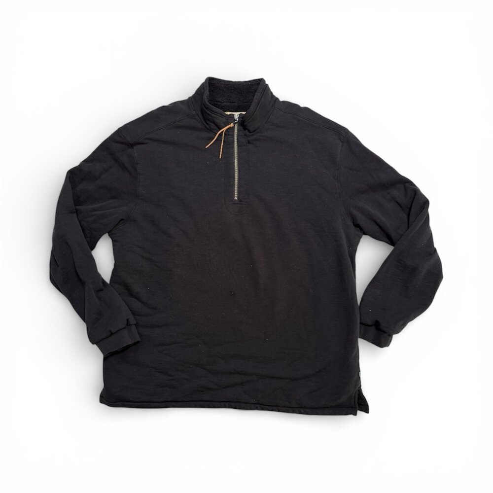 True Grit Dry Goods Pullover 1/4 Zip Fleece-Lined Sweatshirt Mens Large - COZY!